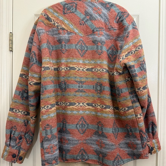 CODY JAMES MEN'S EMMONS SHERPA LINED SOUTHWESTERN STRIPED FLANNEL SHIRT JACKET - Picture 5 of 10